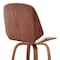 Armen Living Arabela 26" Cream Faux Leather and Walnut Wood Swivel Bar Stool LCAABAWACR26 - alternate 2
